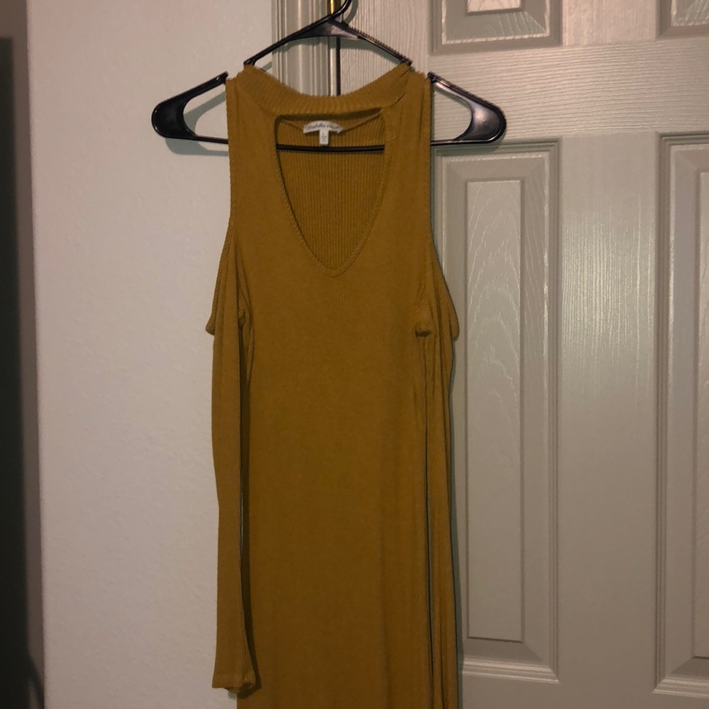 Long gold cozy dress